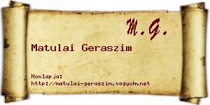 Matulai Geraszim névjegykártya